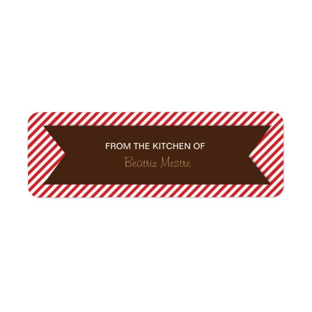 Striped Background Kitchen Labels (Front)