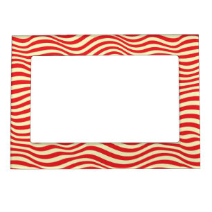 Striped background magnetic picture frame