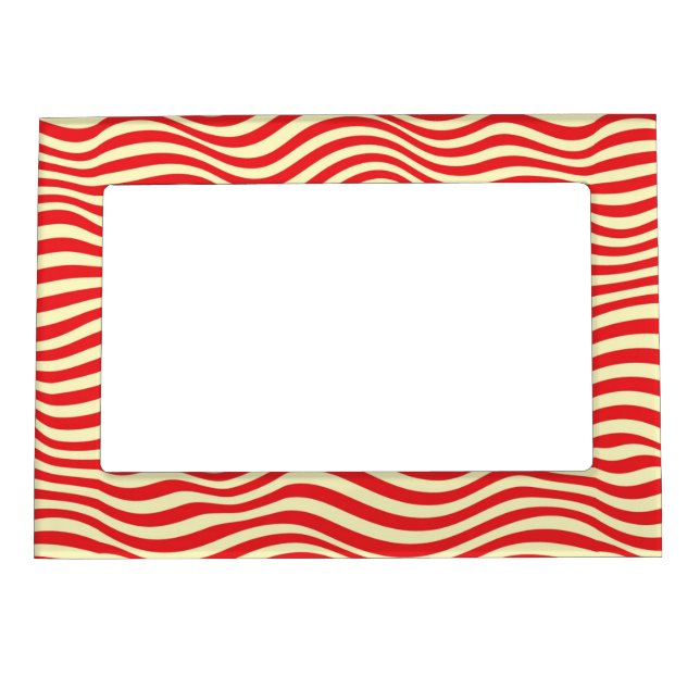 Striped background magnetic picture frame (Front)