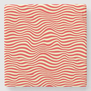 Striped background stone coaster