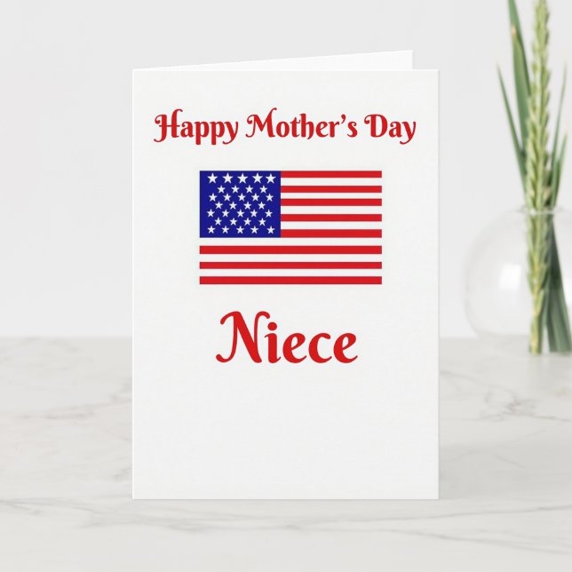 Striped Banner Mothers Day Card (Front)