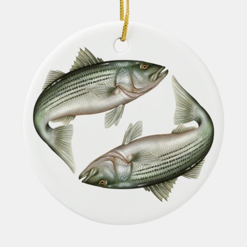 Striped Bass Ceramic Ornament
