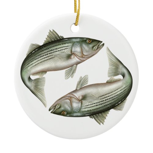 Striped Bass Ceramic Ornament