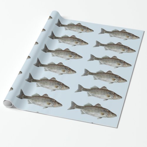 Striped Bass Fish Pattern Wrapping Paper