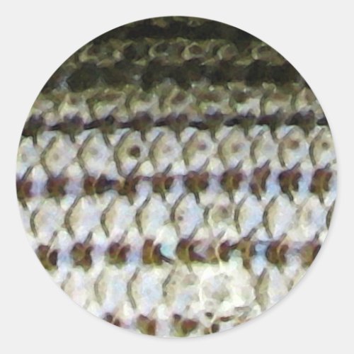 Striped Bass Fish Skin Print Classic Round Sticker