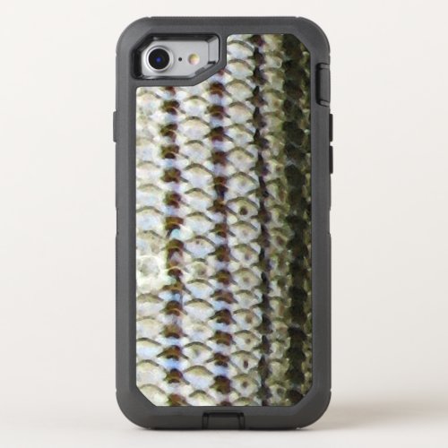 Striped Bass Fish Skin Print OtterBox Defender iPhone SE87 Case