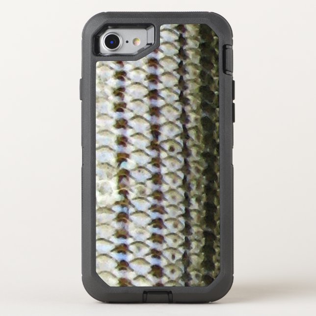 Striped Bass Fish Skin Print Otterbox iPhone Case (Back)
