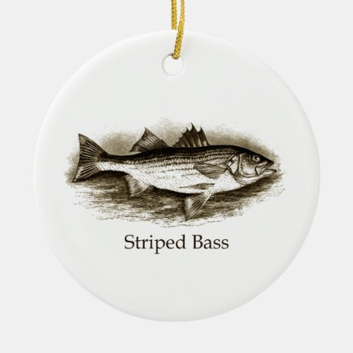 Striped Bass Logo vintage Ceramic Ornament