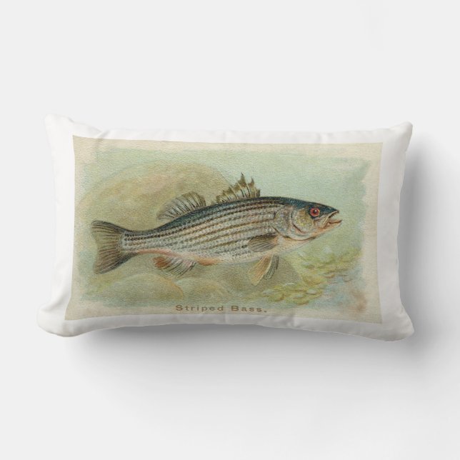 Striped Bass Lumbar Pillow (Front)