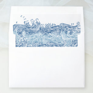 Striped Bass Ocean Waves DIY Wedding Envelope Liner