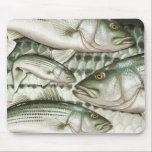 Striped Bass (Striper) Mouse Pad<br><div class="desc">The mouse pad's design features a depiction of striped bass (stripers) illustrated by artist Dawn Witherington.</div>