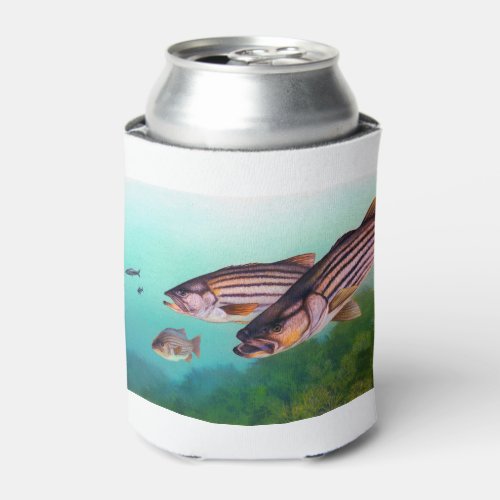 Striped Bass Swimming Can Cooler