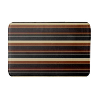 Striped bathmat in brown and black