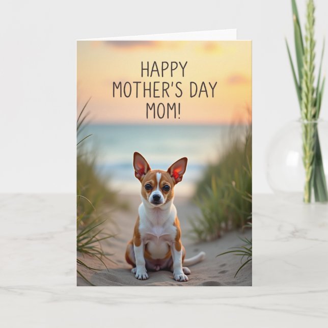 Striped Beach Canine Mom Card (Front)