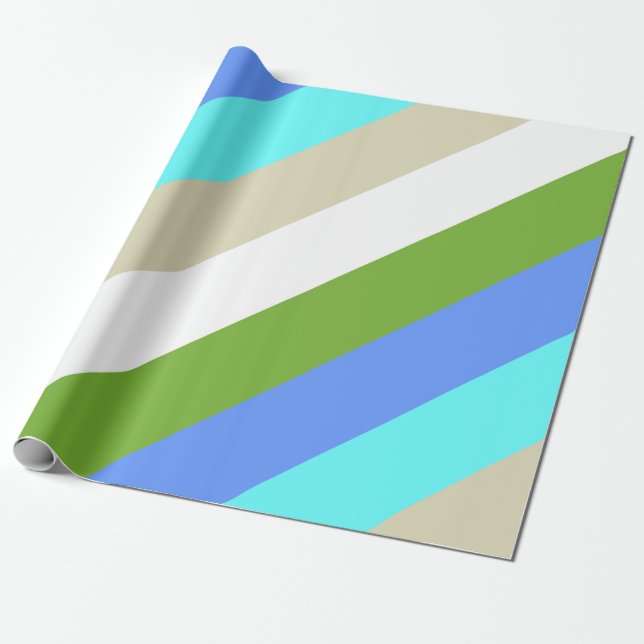 Striped Beach Colors of Sint Maarten  Wrapping Paper (Unrolled)