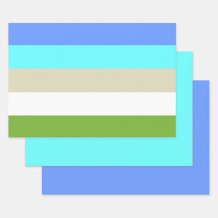 Striped Beach Colors of Sint Maarten Wrapping Paper Sheets