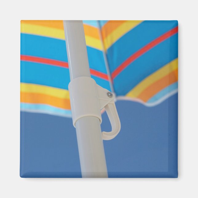 Striped Beach Umbrella Magnet (Front)