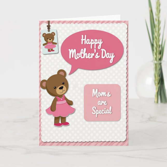 Striped Bear Celebration Card (Front)