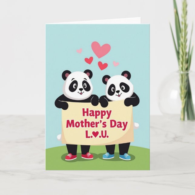 Striped Bear Family Card (Front)
