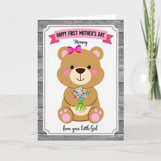 Striped Bear Hug Card (Front)