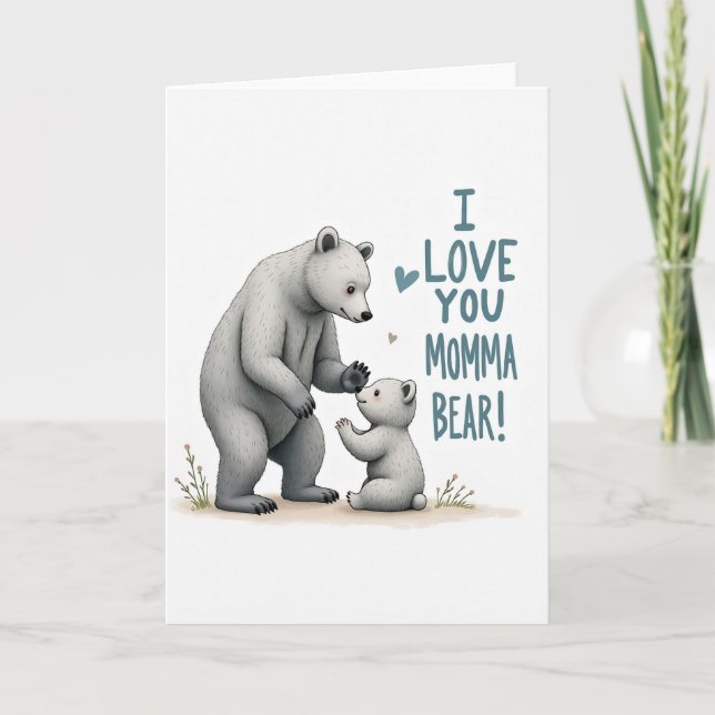 Striped Bear Love You Card (Front)