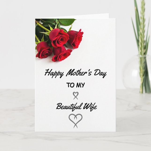 Striped Beautiful Wife Card (Front)