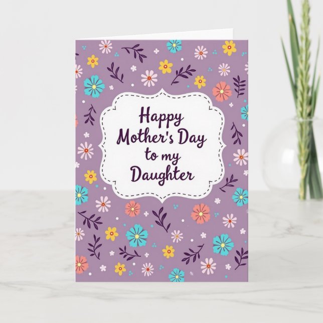 Striped Best Daughter Day Card (Front)