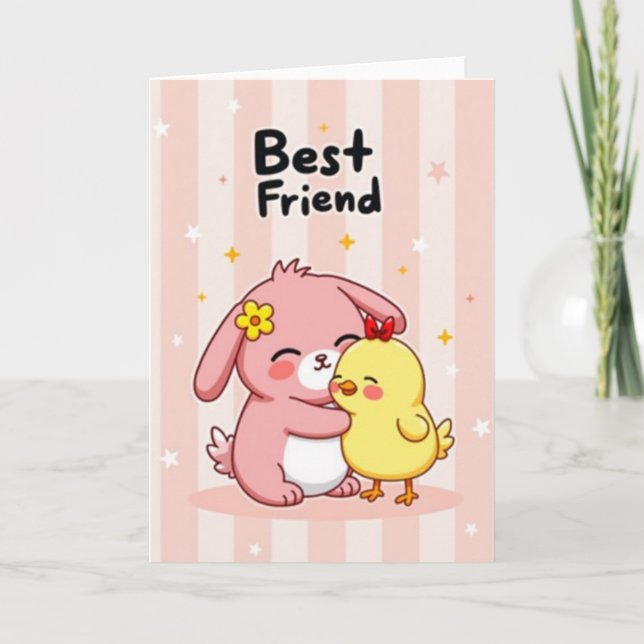 Striped Best Friend Card (Front)