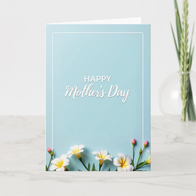 Striped Best Mum Ever Flower Card (Front)