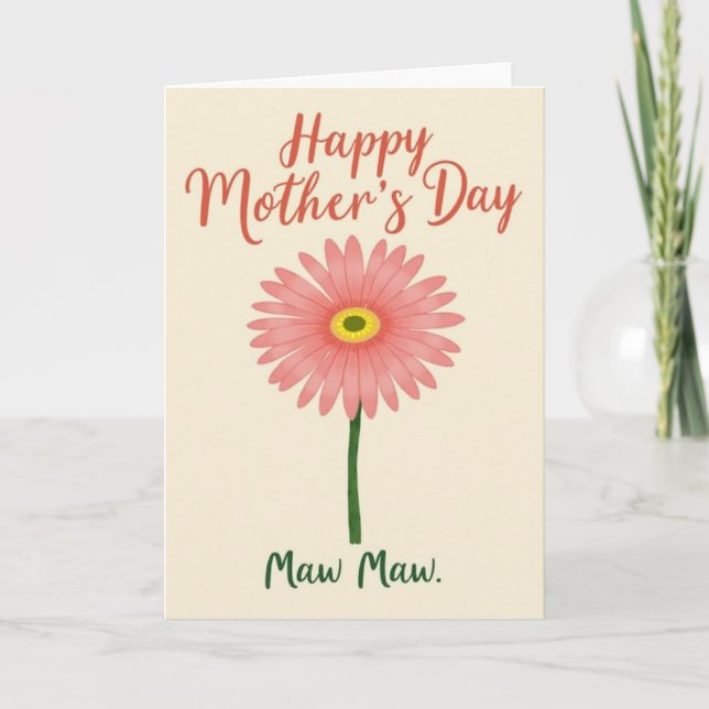 Striped Best Wishes Floral Card (Front)