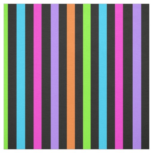 Striped Black and Multicolor Fabric