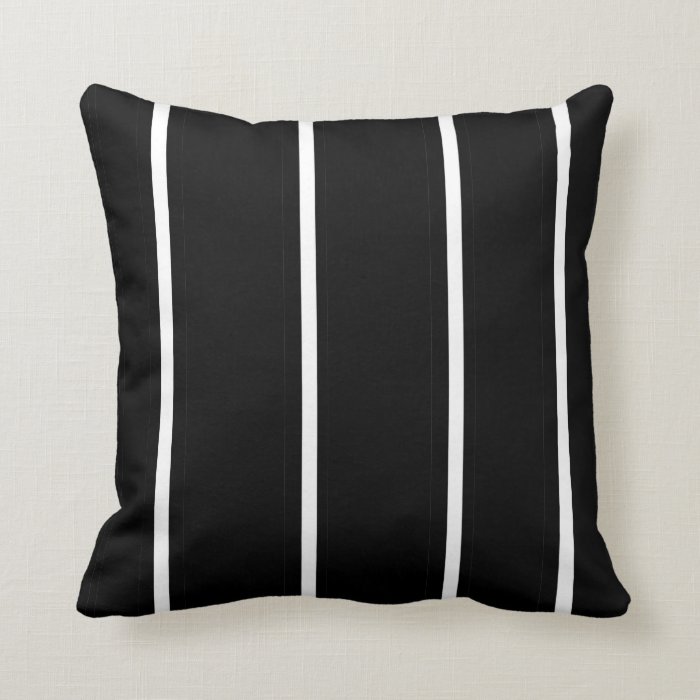 Striped Black and White > Square Throw Pillow