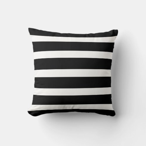 Striped Black and White Throw Pillow