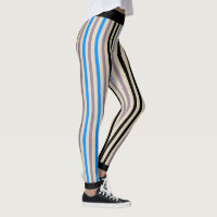 Black & Gray Horizontal Stripes Leggings, Zazzle