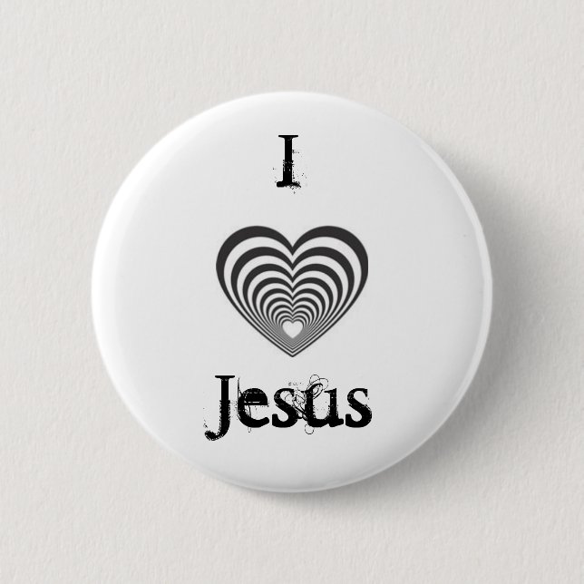 striped black heart, IJesus Pinback Button (Front)