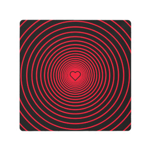 Striped Black Red Metal Art