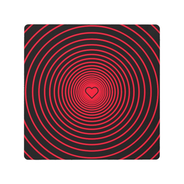 Striped Black Red Metal Art (Front)