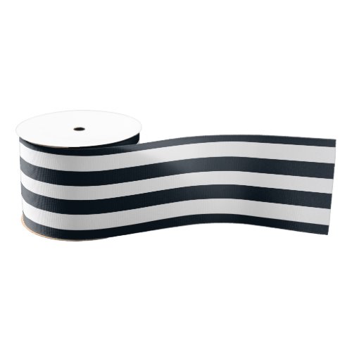Striped Black  White Customizable Grosgrain Ribbon