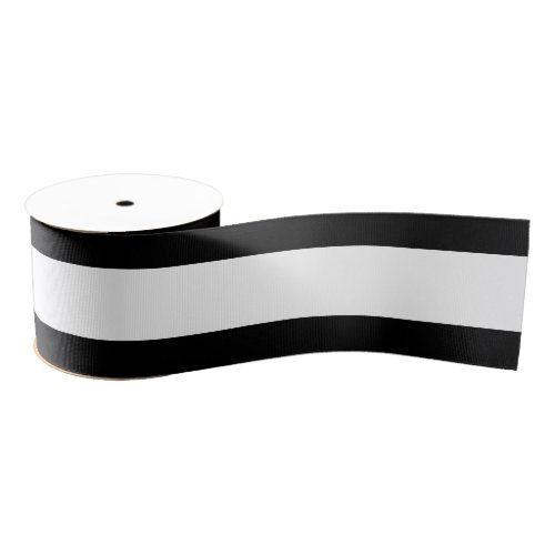 Striped Black  White Customizable Grosgrain Ribbon