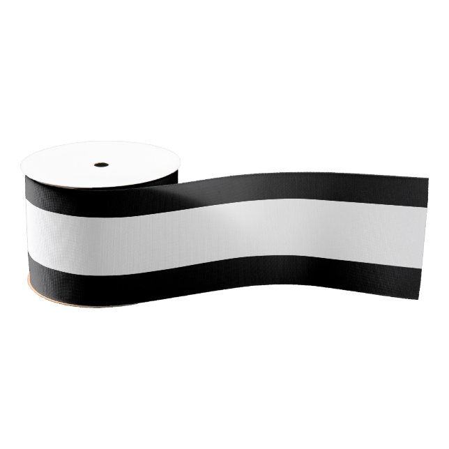 Striped (Black & White) Customizable Grosgrain Ribbon (Spool)