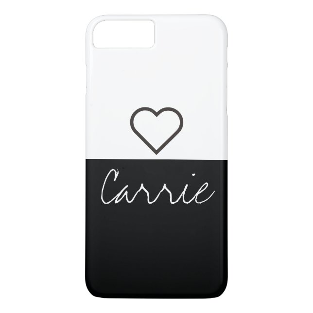 Striped Black & White | Customizable Text & Font Case-Mate iPhone Case (Back)