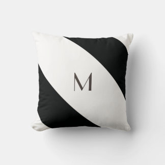 Striped (Black & White | Diagonal) Any Size Custom Throw Pillow