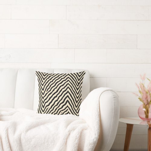 Striped black white geometric pattern cushion