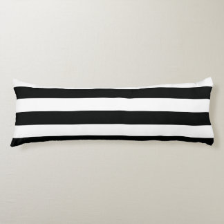 Striped (Black & White | Horizontal) Customizable Body Pillow