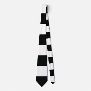 Striped (Black & White   Horizontal) Customizable Tie