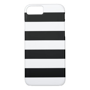 Striped (Black & White Horizontal) Phone Case