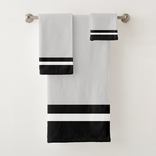 Black and silver towel sets hot sale