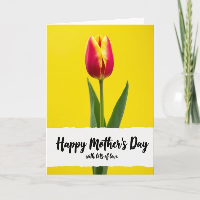 Striped Bloom Happy Day Card (Front)