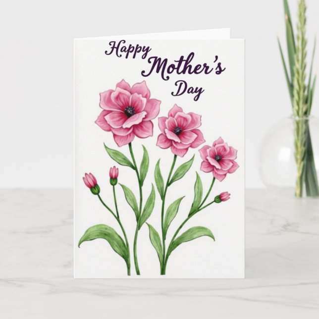 Striped Blooming Beauty Note Card (Front)