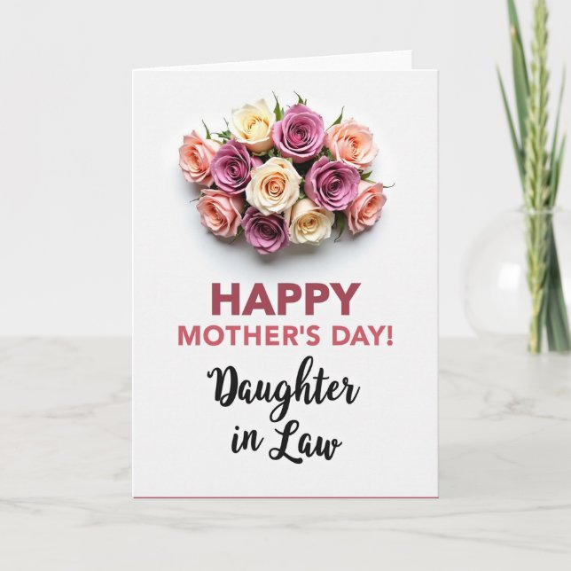 Striped Blooms Daughter In Law Card (Front)